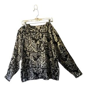 Martinique Black Boxy Blouse with Bishop Sleeves